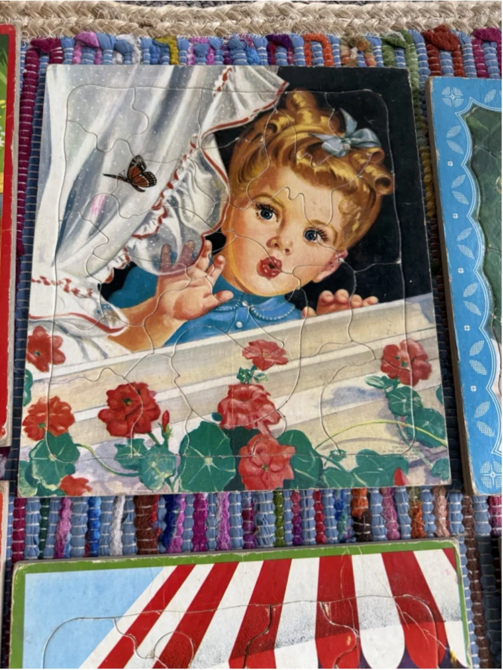 Vintage Cardboard Jigsaw Puzzles Lot (10) 1940-1950 Various Condition.